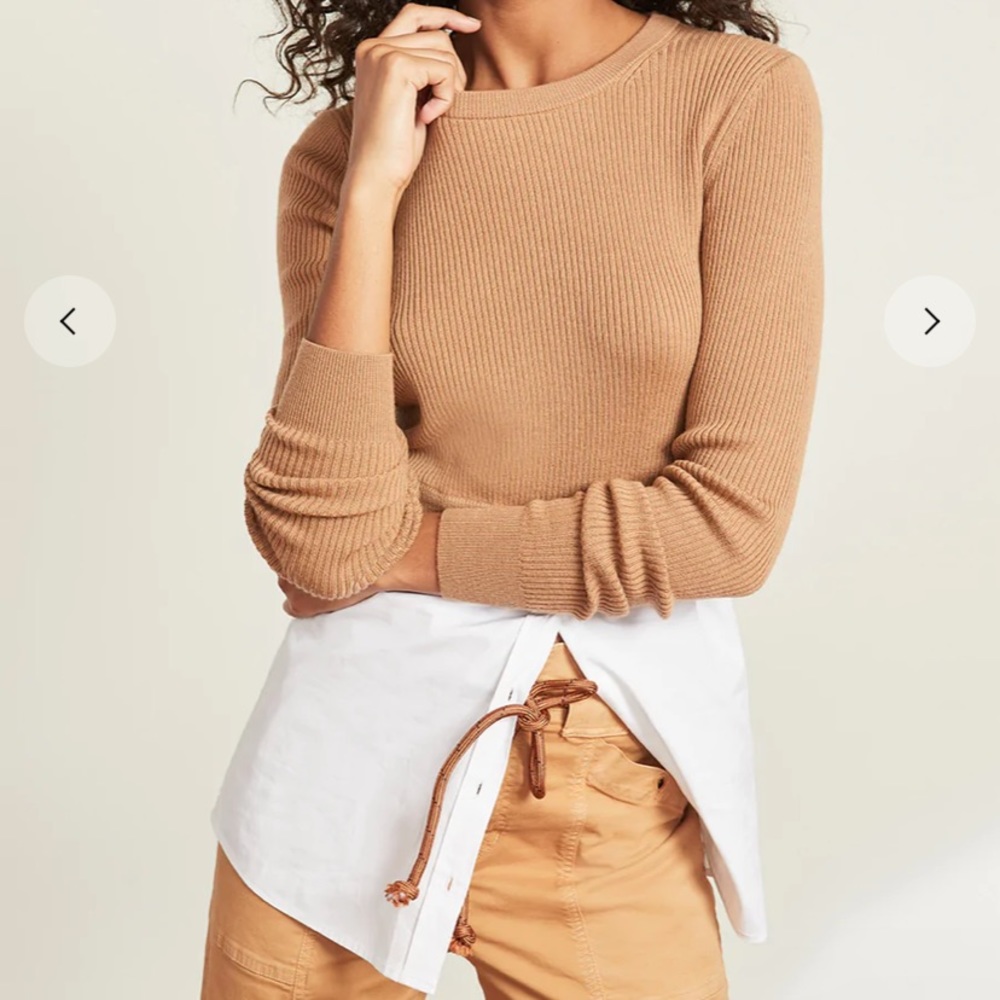 VERONICA BEARD ROCHA MIXED-MEDIA PULLOVER